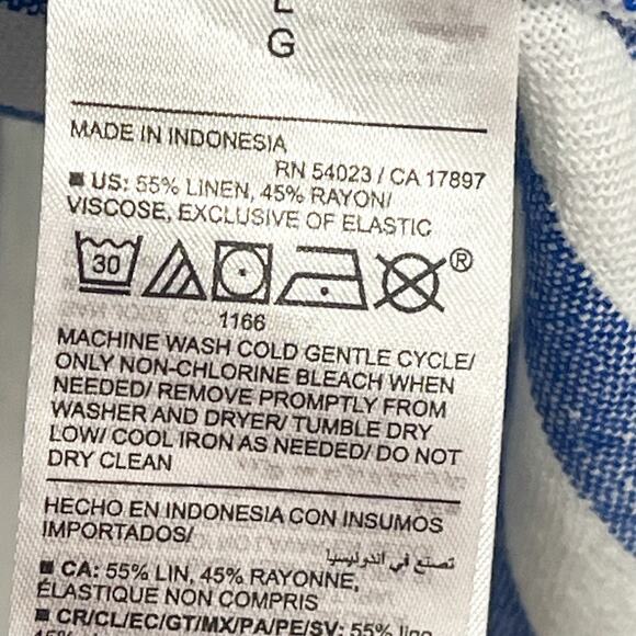 Old Navy Linen Blend Tank Dress - Blue White Stripe, Size L - Picture 8 of 9